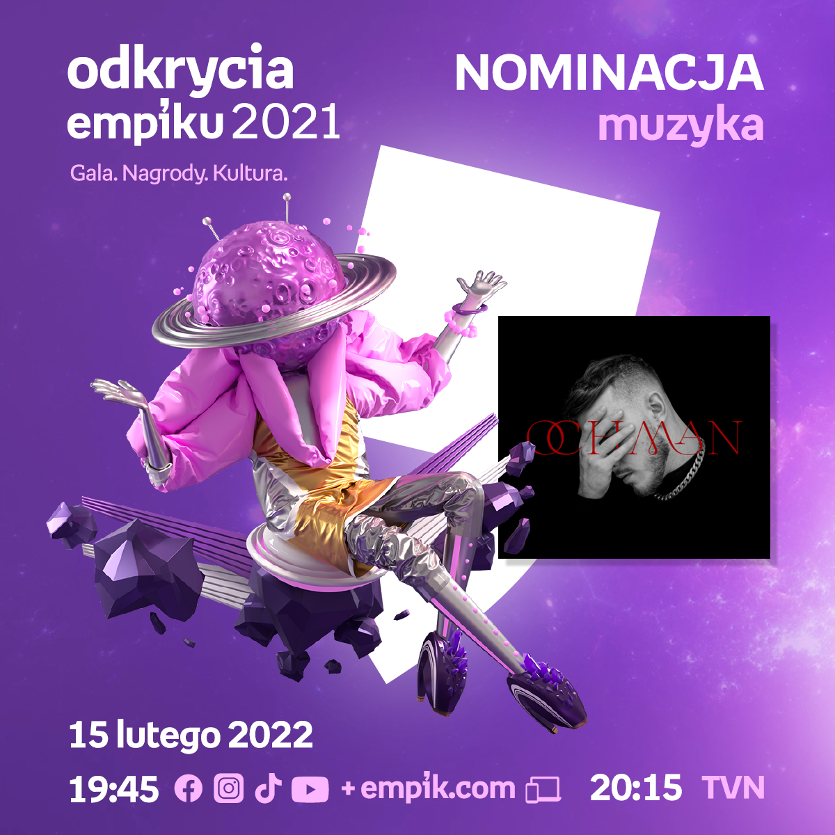 BESTSELLERY Empiku – NOMINACJA DLA KRYSTIANA OCHMANA