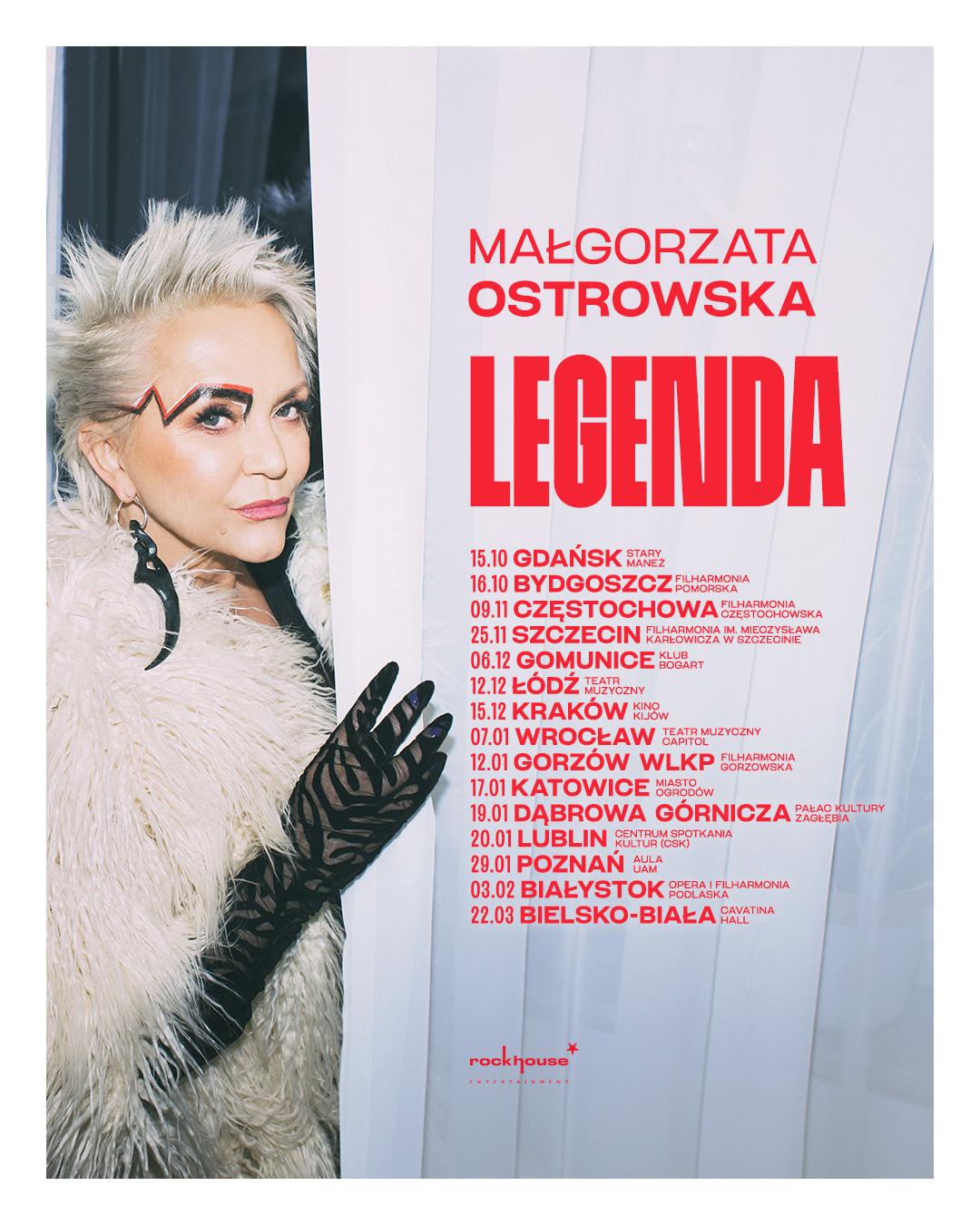 MAŁGORZATA OSTROWSKA ZAPRASZA NA KONCERTY TRASY „LEGENDA”